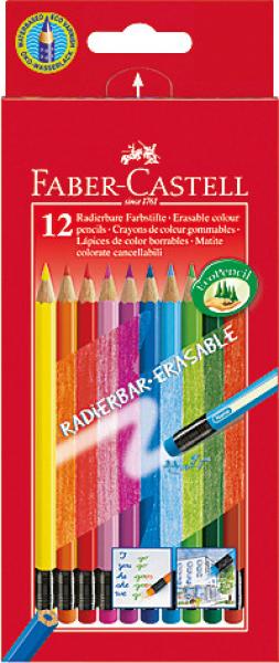 Faber-castell radierbare farbstifte 116612 sechskant, 12 farben - Faber-castell-116612-4005401166122
