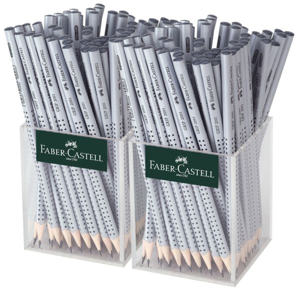 Faber-castell bleistift grip 2001 2mm/hb 117023 köcher, silber 144 stück - Faber-castell-117023-4005401170235