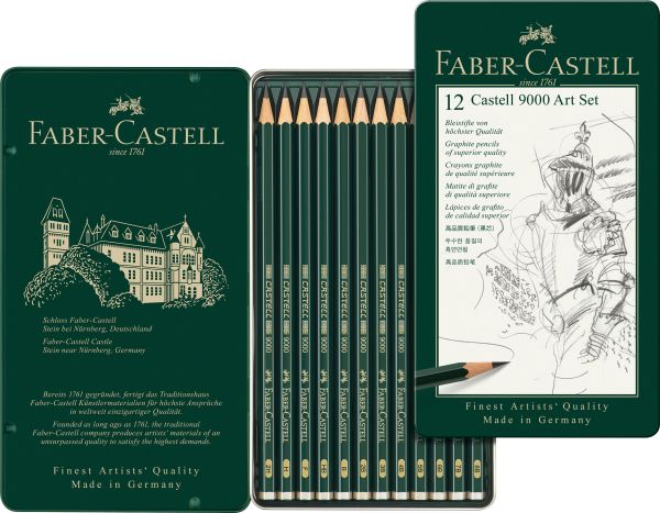 Faber-castell bleistift 9000 8b-2h 119065 metallic, 12 stück - Faber-castell-119065-4005401190653