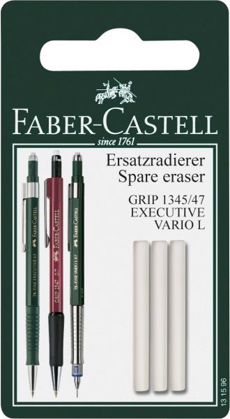 Faber-castell radierer 131596 grip 1345/1347 3 stück - Faber-castell-131596-4005401315964