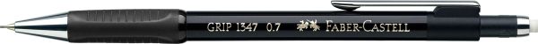 Faber-castell druckbleistift grip 1347 0.7mm 134799 schwarz, mit radierer - Faber-castell-134799-4005401347996
