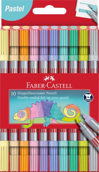 Faber-castell doppelfasermaler 151112 10 pastel farben, etui - Faber-castell-151112-4005401511120