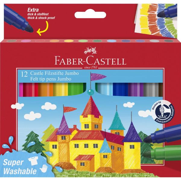 Faber-castell faserschreiber jumbo 154311 12 farben, super washable - Faber-castell-154311-4005401543114
