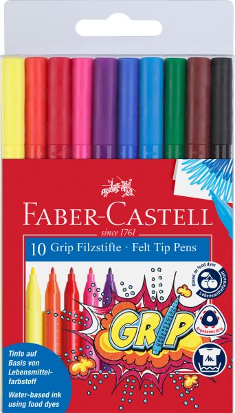 Faber-castell grip colours 155310 10 farben, etui - Faber-castell-155310-4005401553106
