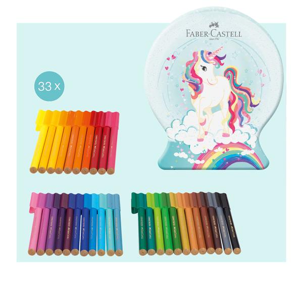 Faber-castell filtzstift connector 155544 33 farben, koffer einhorn edit - Faber-castell-155544-4005401555445