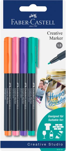 Faber-castell creative marker 1-3mm 160704 assortiert 4 stück - Faber-castell-160704-4005401607045