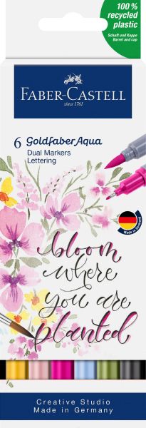 Faber-castell goldfaber dual marker 164524 lettering, 6 couleurs - Faber-castell-164524-4005401645245