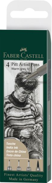 Faber-castell artist pen tuschestift 167169 warmgrau 4 stk. - Faber-castell-167169-4005401671695