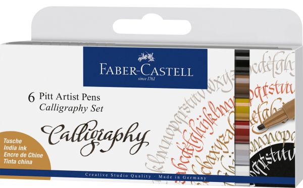 Faber-castell pitt artist pen set 167506 ass., 6 stück - Faber-castell-167506-4005401675068