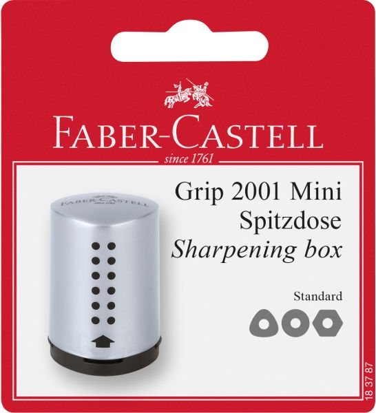 Faber-castell grip 2001 mini spitzdose 183787 silber - Faber-castell-183787-4005401837879