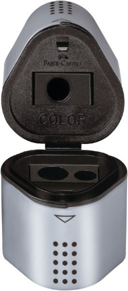 Faber-castell dosenspitzer 3-fach grip 2001 183800 silber - Faber-castell-183800-4005401838005