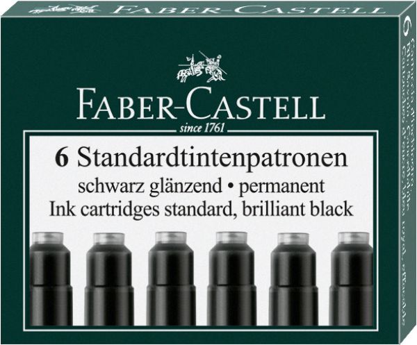 Faber-castell tintenpatrone 185507 schwarz 6 stück - Faber-castell-185507-4005401855071