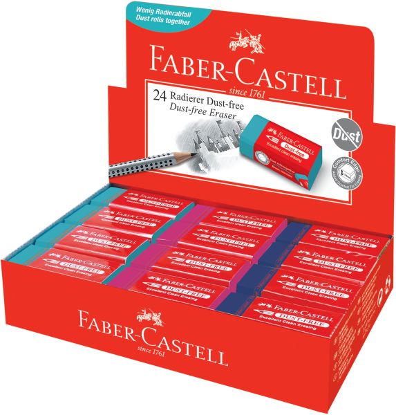Faber-castell radierer trend dust-free 187221 3 farben assortiert - Faber-castell-187221-9555684679864