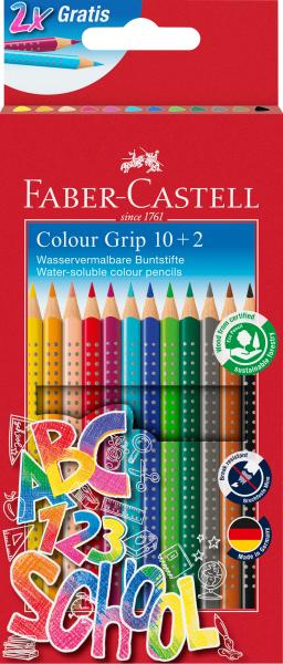 Faber-castell farbstifte colour grip 201585 back to school promoetui 10+2 - Faber-castell-201585-4005402015856