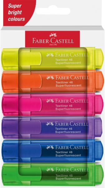 Faber-castell textmarker tl 46 254646 superfluor 6 stück - Faber-castell-254646-4005402546466
