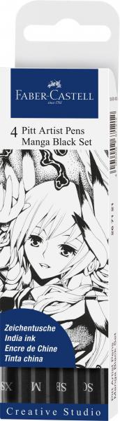 Faber-castell pitt artist pen manga 267121 schwarz 4 stück - Faber-castell-267121-4005402671212
