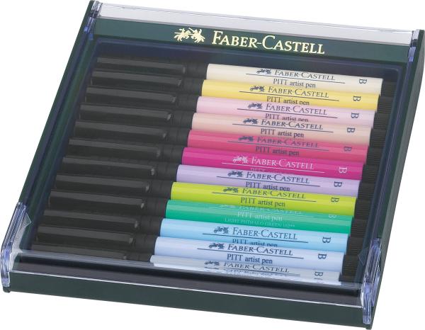 Faber-castell pitt artist pen set 267420 pastelltöne, 12 stück - Faber-castell-267420-4005402674206