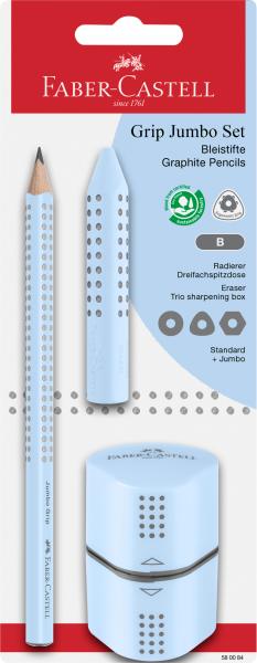 Faber-castell schreibset jumbo grip b 580084 sky blue - Faber-castell-580084-4005405800848