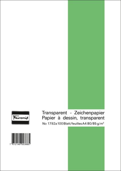 Favorit transparentpapier a4 1792 a 80/85g 100 blatt - Favorit-1792-a-7612149003885