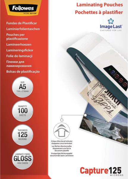 Fellowes laminiertasche a5 5307302 glanz, 125my 100 stk - Fellowes-5307302-0077511530739