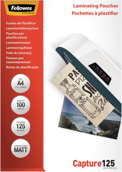 Fellowes laminiertasche a4 5328502 matt, 125my 100 stk - Fellowes-5328502-0043859641482