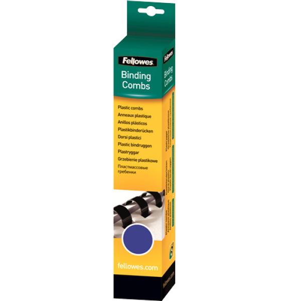 Fellowes plastikbinderücken 12mm a4 5331302 blau, rund 25 stück - Fellowes-5331302-0077511533136