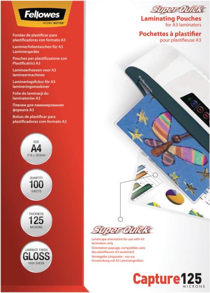 Fellowes laminiertasche a4 5440101 glanz, 125my 100 stk - Fellowes-5440101-0077511544019