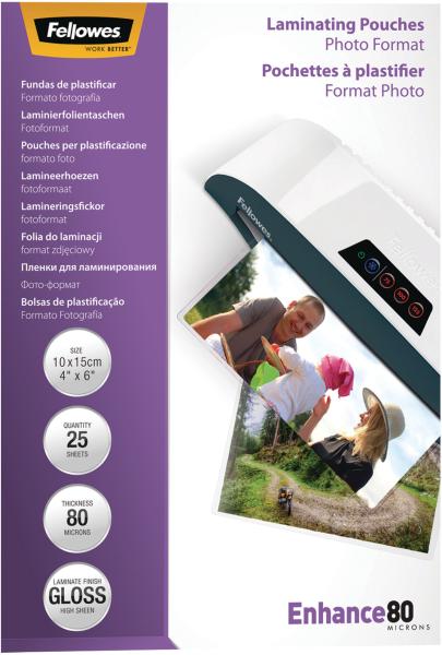 Fellowes laminiertasche 10x15cm 5440602 glanz, 80my 25 stk - Fellowes-5440602-0077511544064