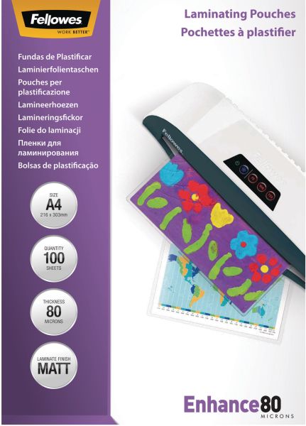 Fellowes laminiertasche a4 5452103 matt, 80my 100 stk - Fellowes-5452103-0043859522330
