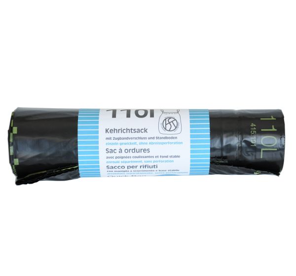 Flexiplast kehrichtsäcke oks 110lt 1118 52my, ld-pe, schwarz 10 stück - Flexiplast-1118-7640113791186