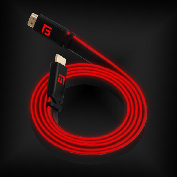 Float grip high-speed led hdmi cable fg-hdmiled-300-red 3m, v2.1 red - Float-grip-fg-hdmiled-300-red-5713474051038-02.jpg