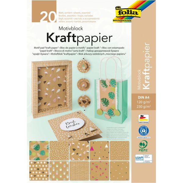 Folia motivblock 48798 kraftpapier, kraftkarton - Folia-48798-4001868103304
