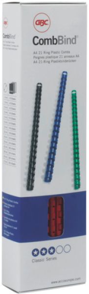 GBC Plastikbinderücken 12mm A4 4028177 schwarz, 21 Ringe 100 Stück