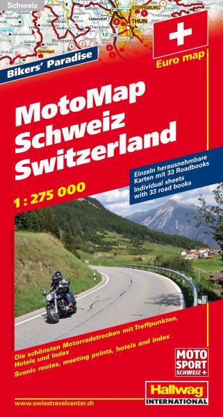 Hallwag motomap 382830972 schweiz 1:275'000 - Hallwag-382830972-9783828309722
