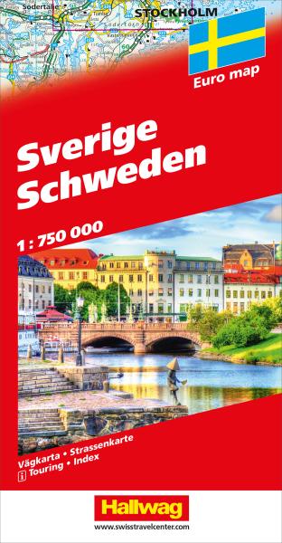 Hallwag strassenkarte 978-3-8283-0924-1 schweden (dis) 1:750'000 - Hallwag-978-3-8283-0924-1-9783828309241