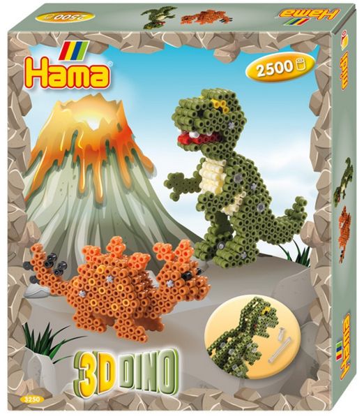 Hama bügelperlen set midi g1013250-0 3-d dinos - Hama-g1013250-0-0028178032500
