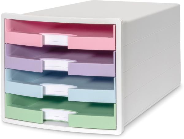 Han schubladenbox impuls a4/c4 1013-129 weiss/pastell, 4 schubladen - Han-1013-129-4012473120129-02.jpg