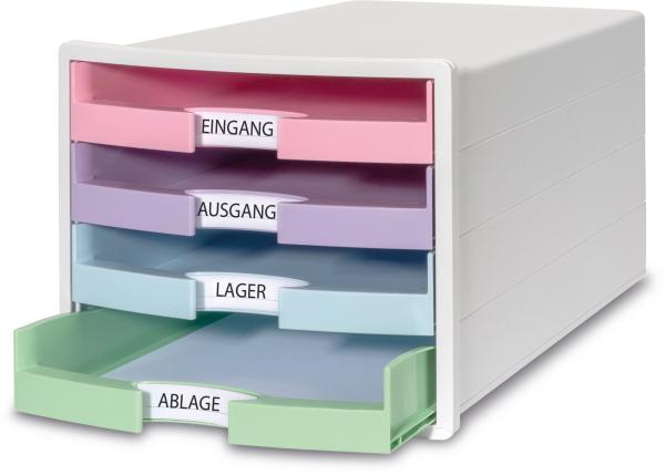 Han schubladenbox impuls a4/c4 1013-129 weiss/pastell, 4 schubladen - Han-1013-129-4012473120129-03.jpg