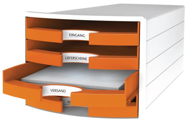 Han schubladenbox impuls a4/c4 1013-51 orange 4 schubladen - Han-1013-51-4012473101869-02.jpg