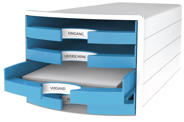 Han schubladenbox impuls a4/c4 1013-54 hellblau 4 schubladen - Han-1013-54-4012473101876-02.jpg