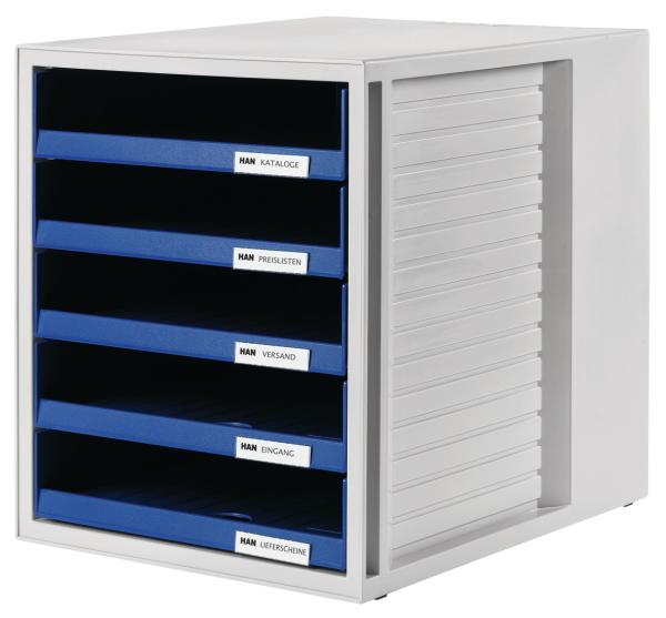 Han schubladenbox grau/blau 1401-14 5 fächer - Han-1401-14-4012473140196