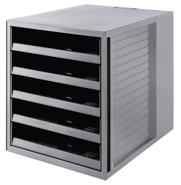 Han schubladenbox karma a4/c4 14018-18 grau, 5 schubladen - Han-14018-18-4012473140813