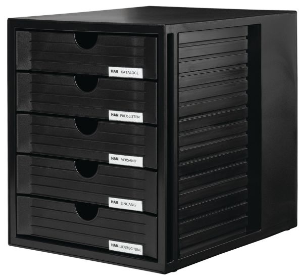 Han systemboxen 5 fächer 1450-13 schwarz/schwarz - Han-1450-13-4012473145047