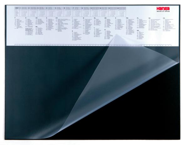 Hansa schreibunterlage 41-6002.003 calendarpad 65x50cm schwarz - Hansa-41-6002003-7612176071741