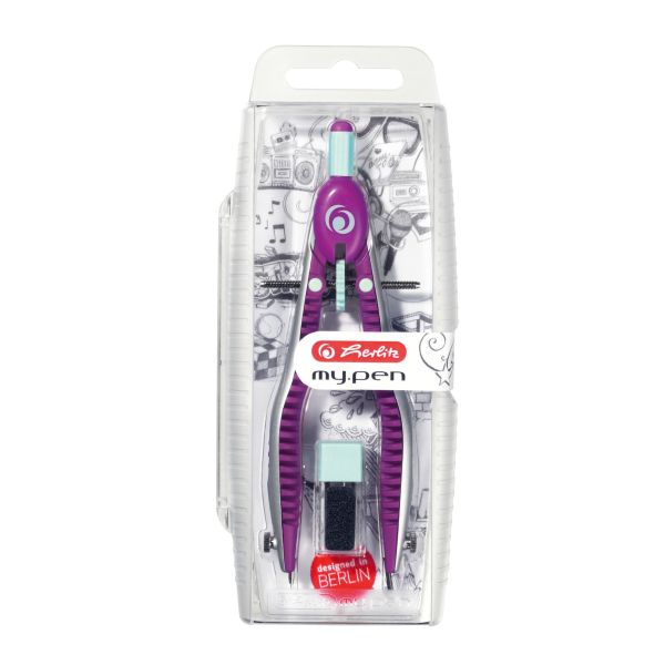 Herlitz schnellverstellzirkel my.pen 11122348 lila/mint, blister - Herlitz-11122348-4008110408569