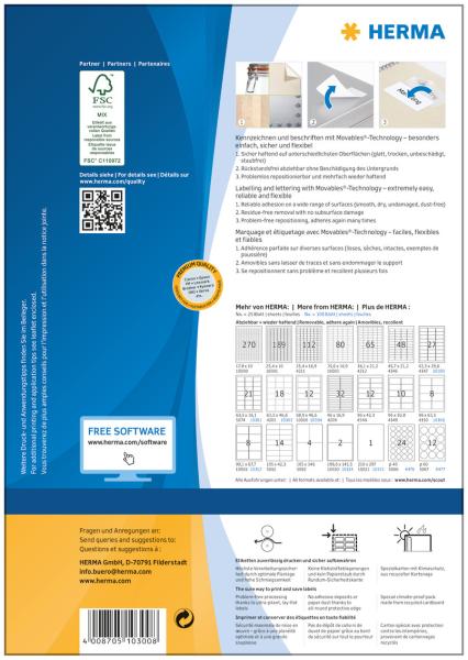 Herma etiketten special 63.5x29.6mm 10300 weiss,non-perm. 2700st./100bl. - Herma-10300-4008705103008-02.jpg