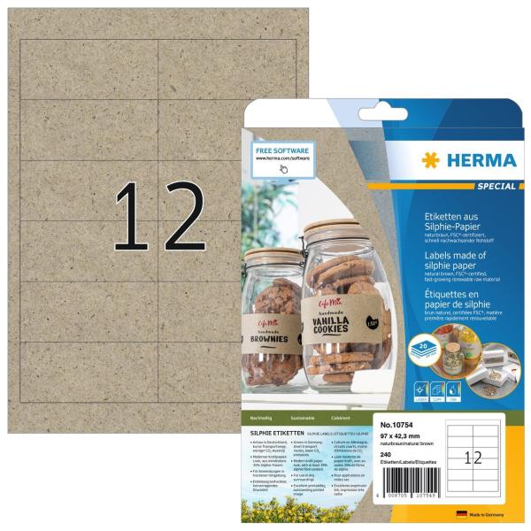 Herma etiketten 97 x 42,3 mm 10754 aus silphie-papier 240 stück - Herma-10754-4008705107549
