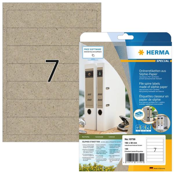 Herma etiketten 192,0 x 38,0 mm 10759 aus silphie-papier 140 stück - Herma-10759-4008705107594