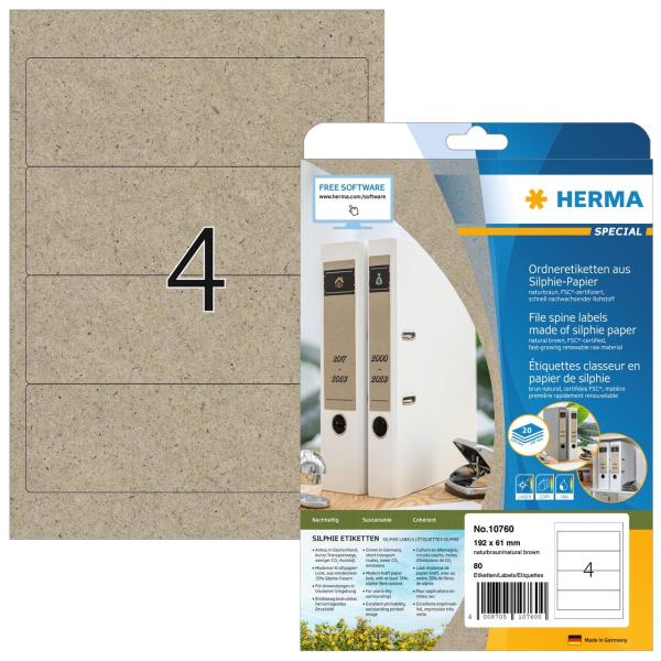 Herma etiketten 192,0 x 61,0 mm 10760 aus silphie-papier 80 stück - Herma-10760-4008705107600