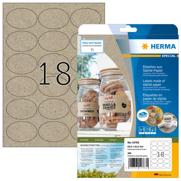 Herma etiketten 63.5 x 42.3 mm 10763 aus silphie-papier 360 stück - Herma-10763-4008705107631